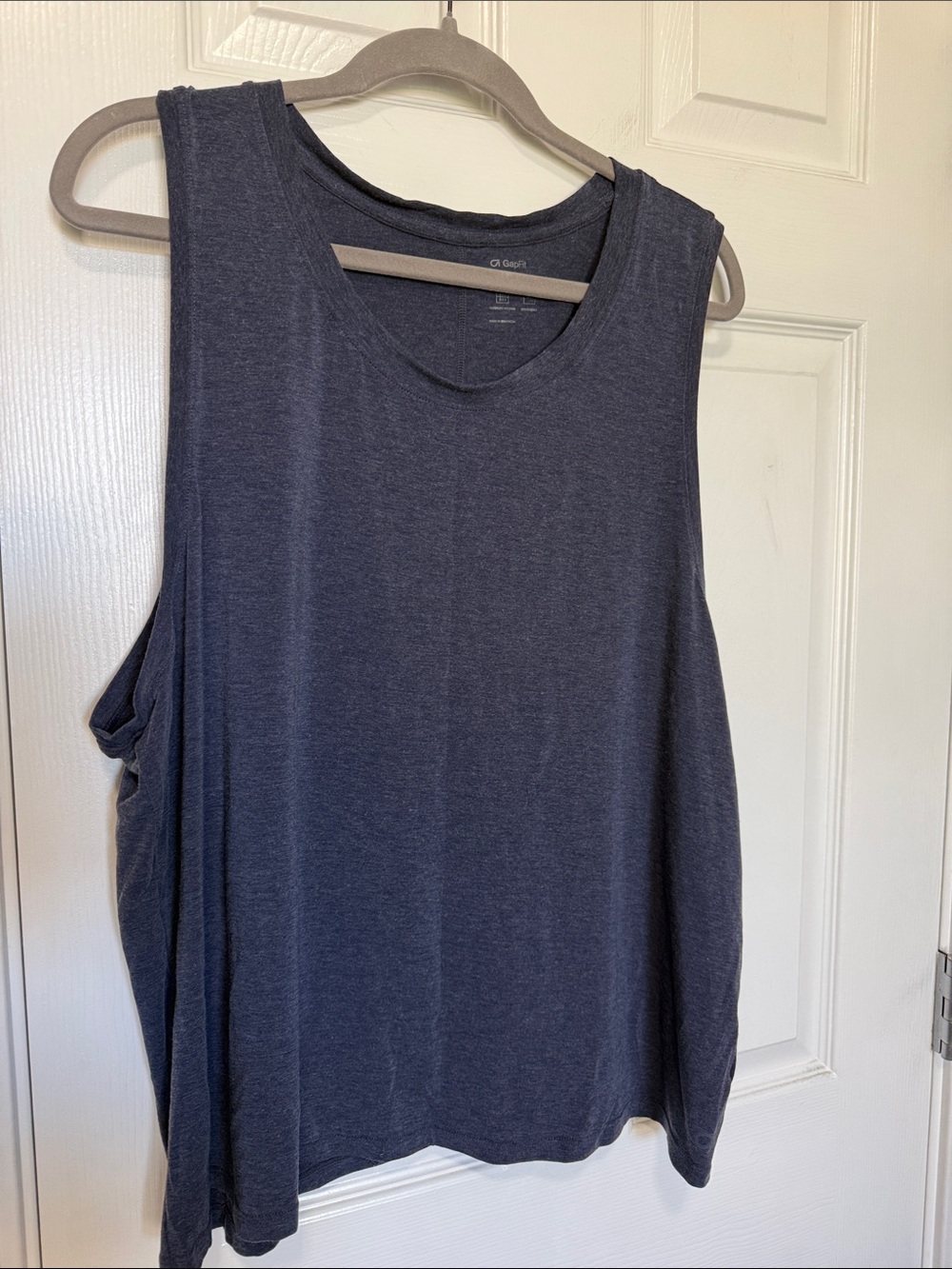 GapFit Women's Navy Scoop Neck Sleeveless Athletic Tank Heathers blue Sz XL